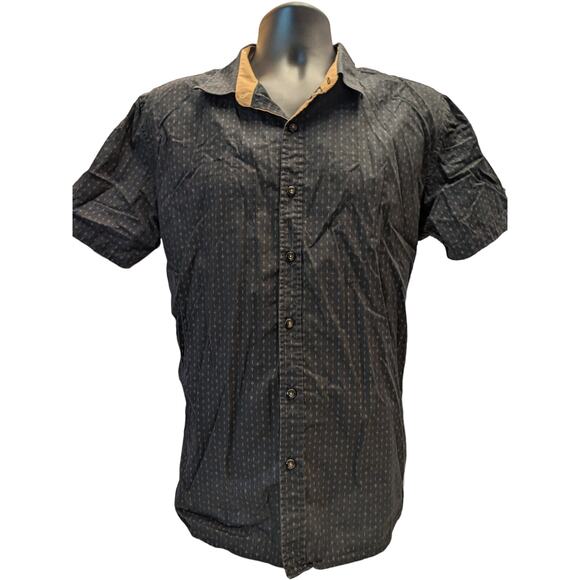 Franky Max Shirt Mens XL Short Sleeve Button Casual Collared Geometric Pattern - Picture 3 of 13